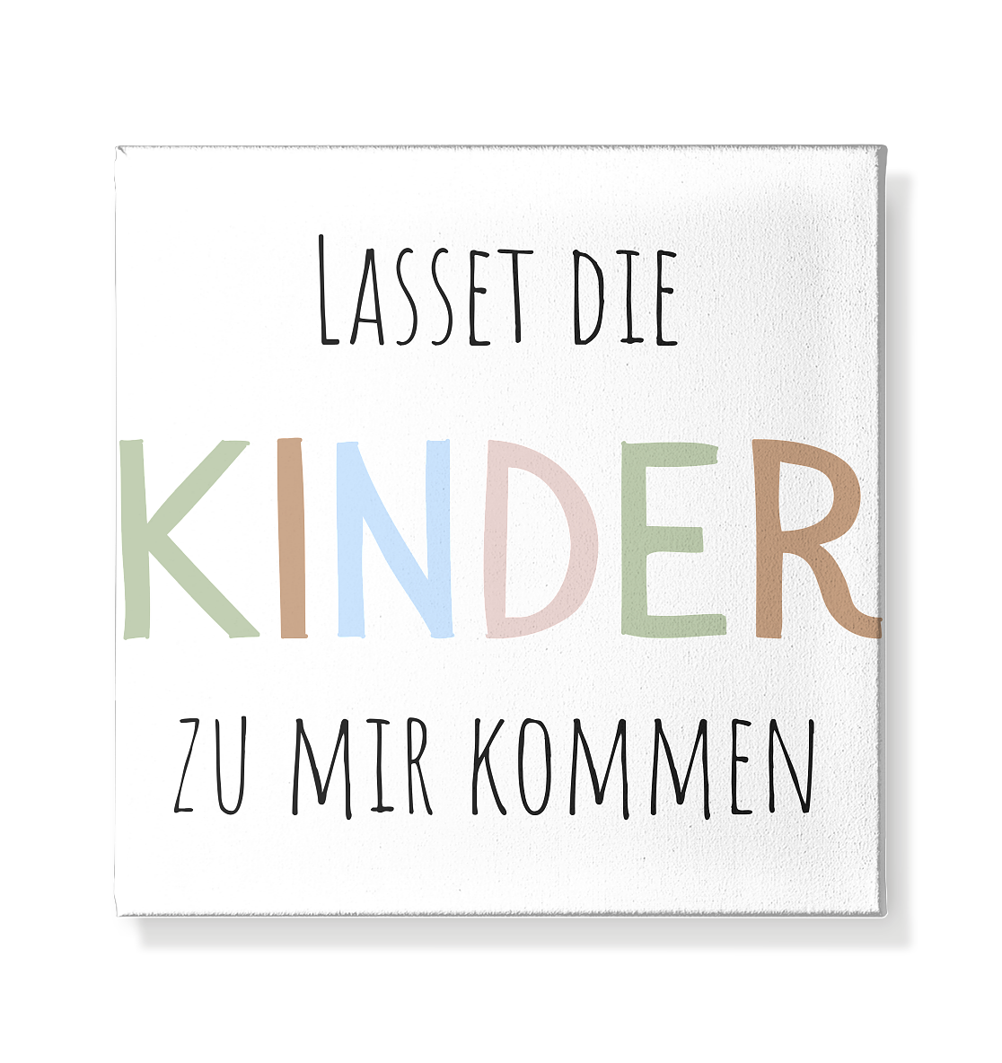 Lasset die Kinder zu mir kommen - Leinwand 20x20cm - wertvoll und geliebt