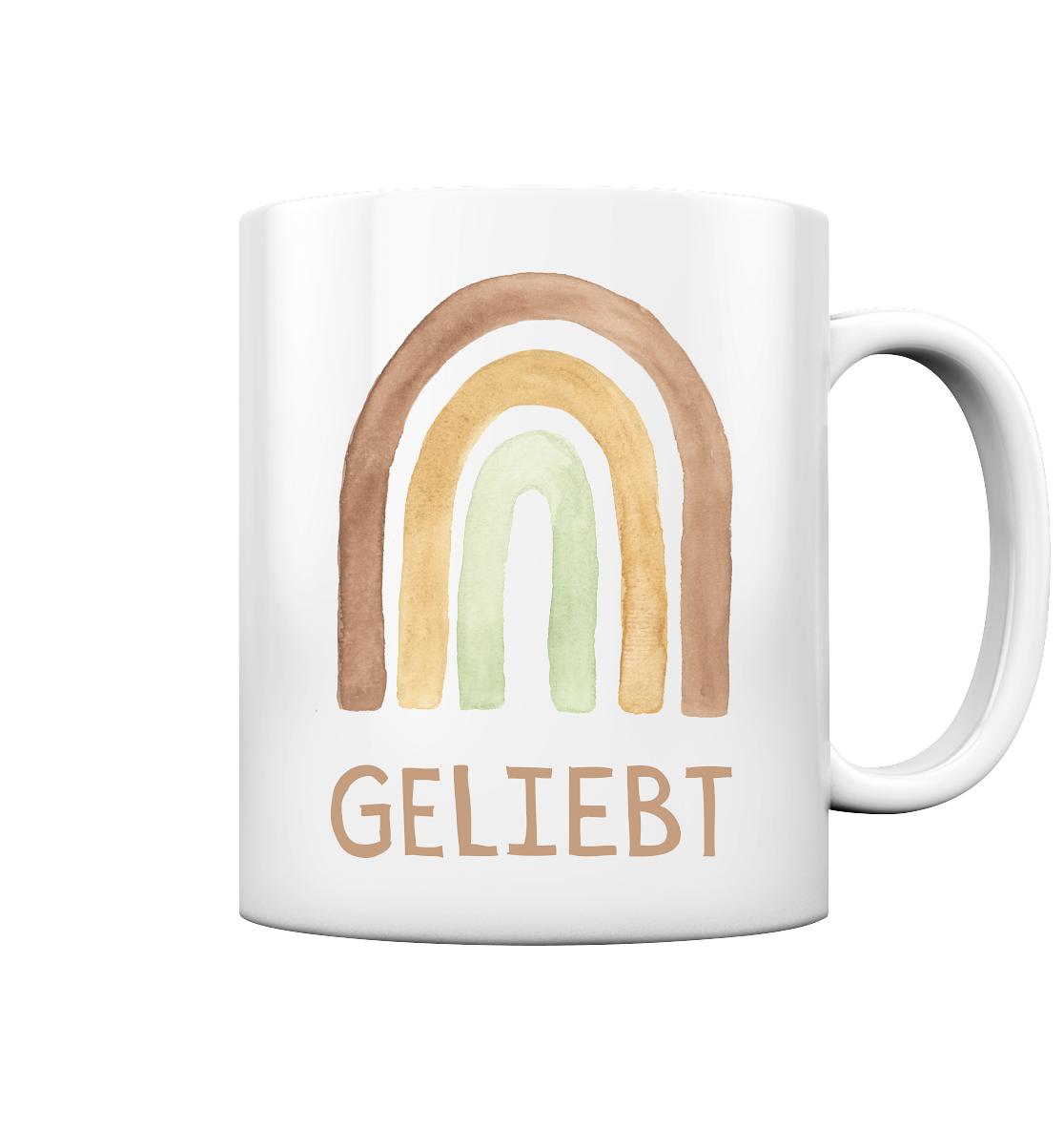 Geliebt Regenbogen grün - Tasse glossy - wertvoll und geliebt