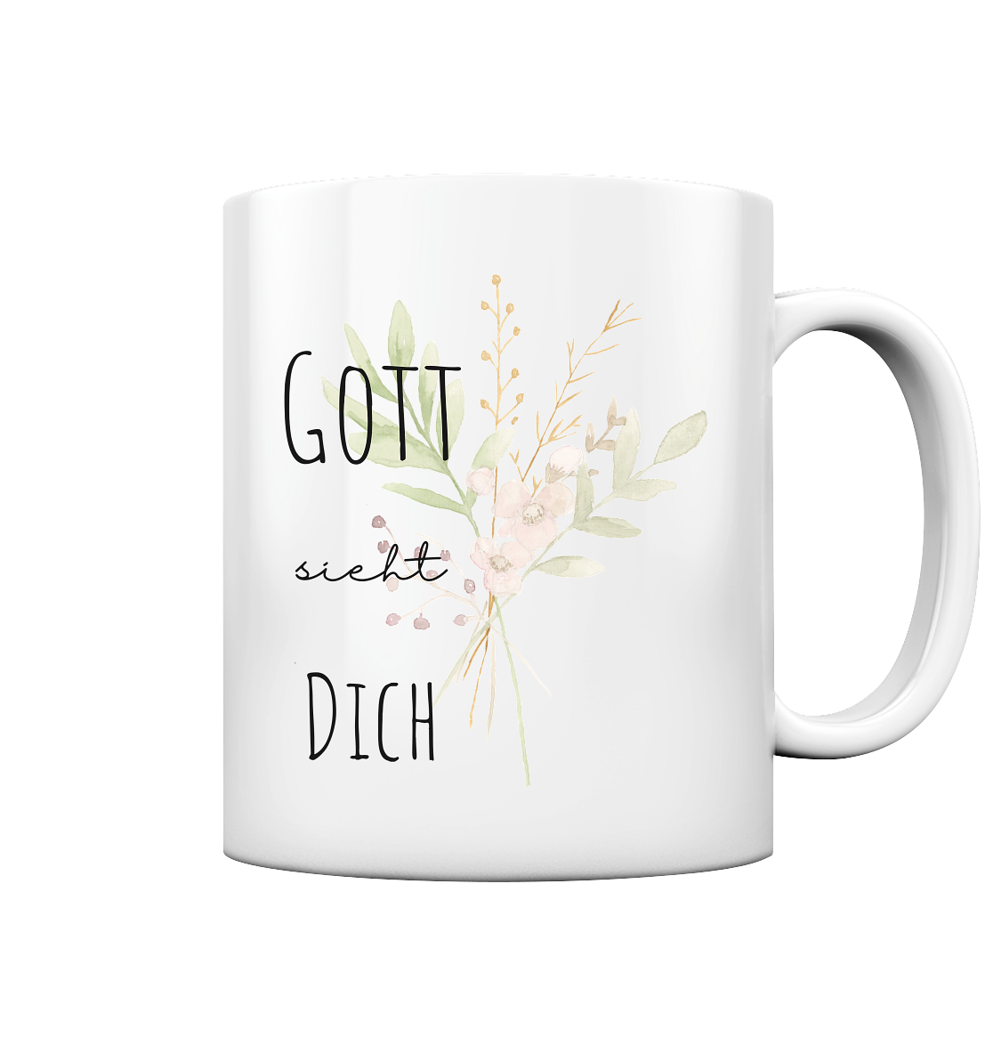 Gott sieht Dich - Tasse glossy - wertvoll und geliebt