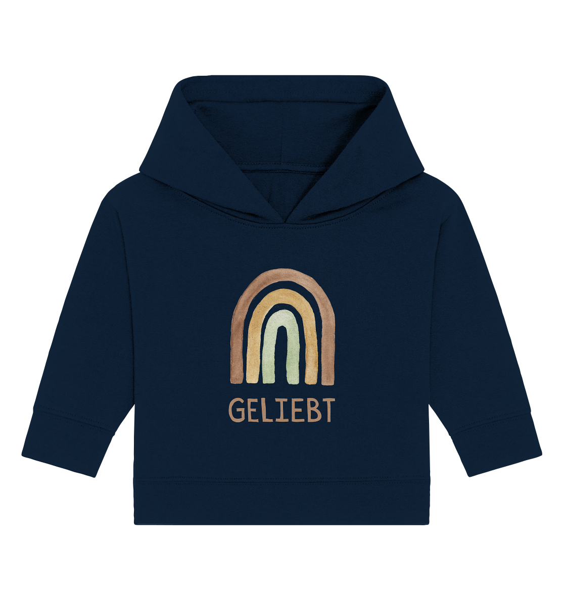 Geliebt Regenbogen grün - Baby Organic Hoodie - wertvoll und geliebt 