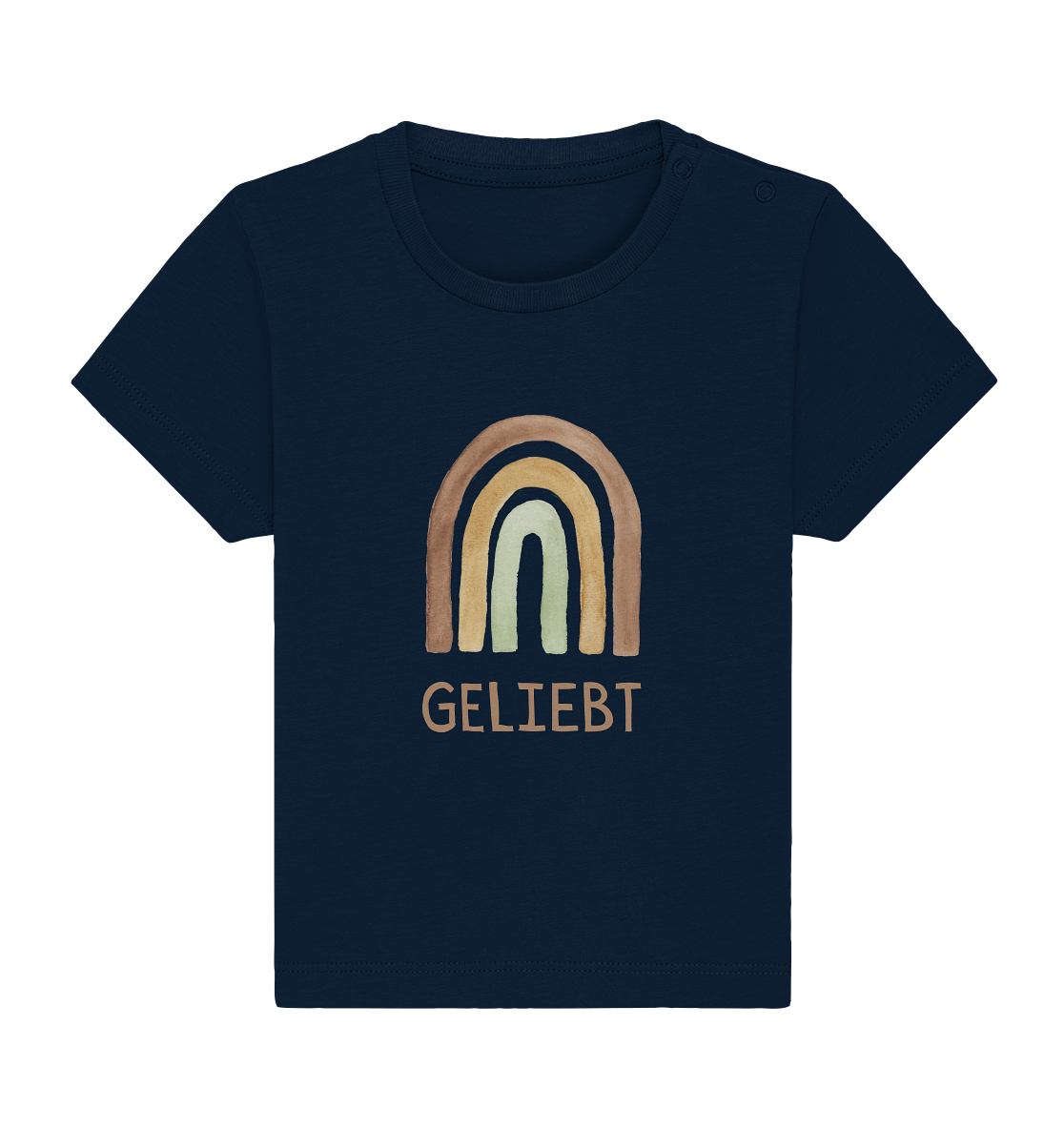 Geliebt Regenbogen grün - Baby Organic Shirt - wertvoll und geliebt 