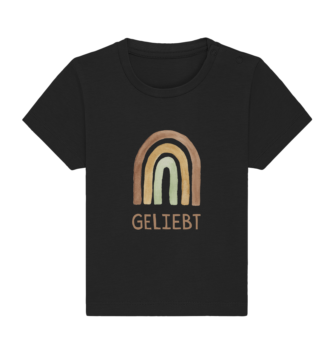 Geliebt Regenbogen grün - Baby Organic Shirt - wertvoll und geliebt 