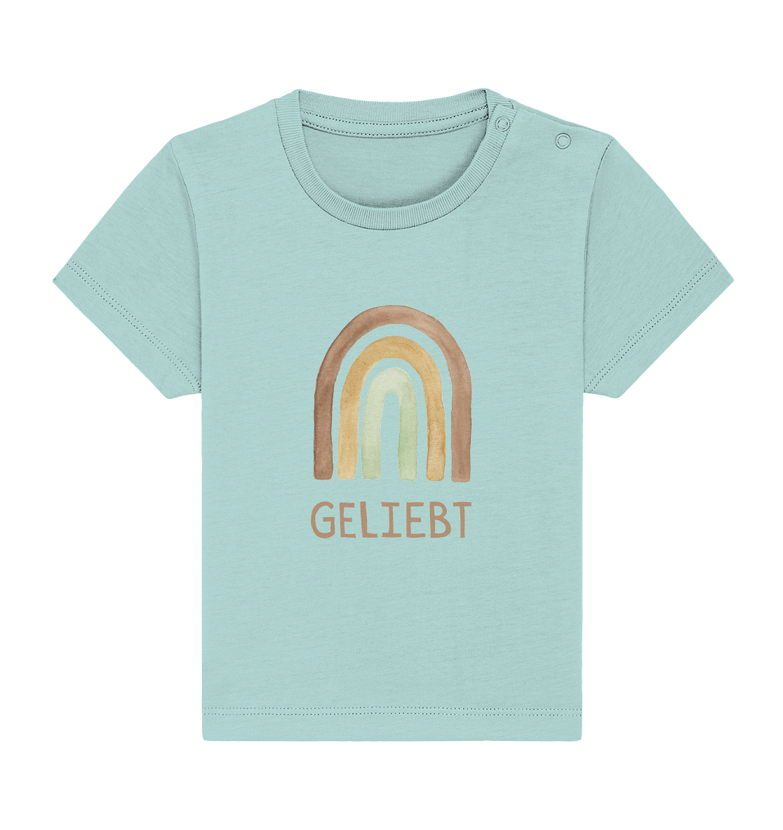 Geliebt Regenbogen grün - Baby Organic Shirt - wertvoll und geliebt 
