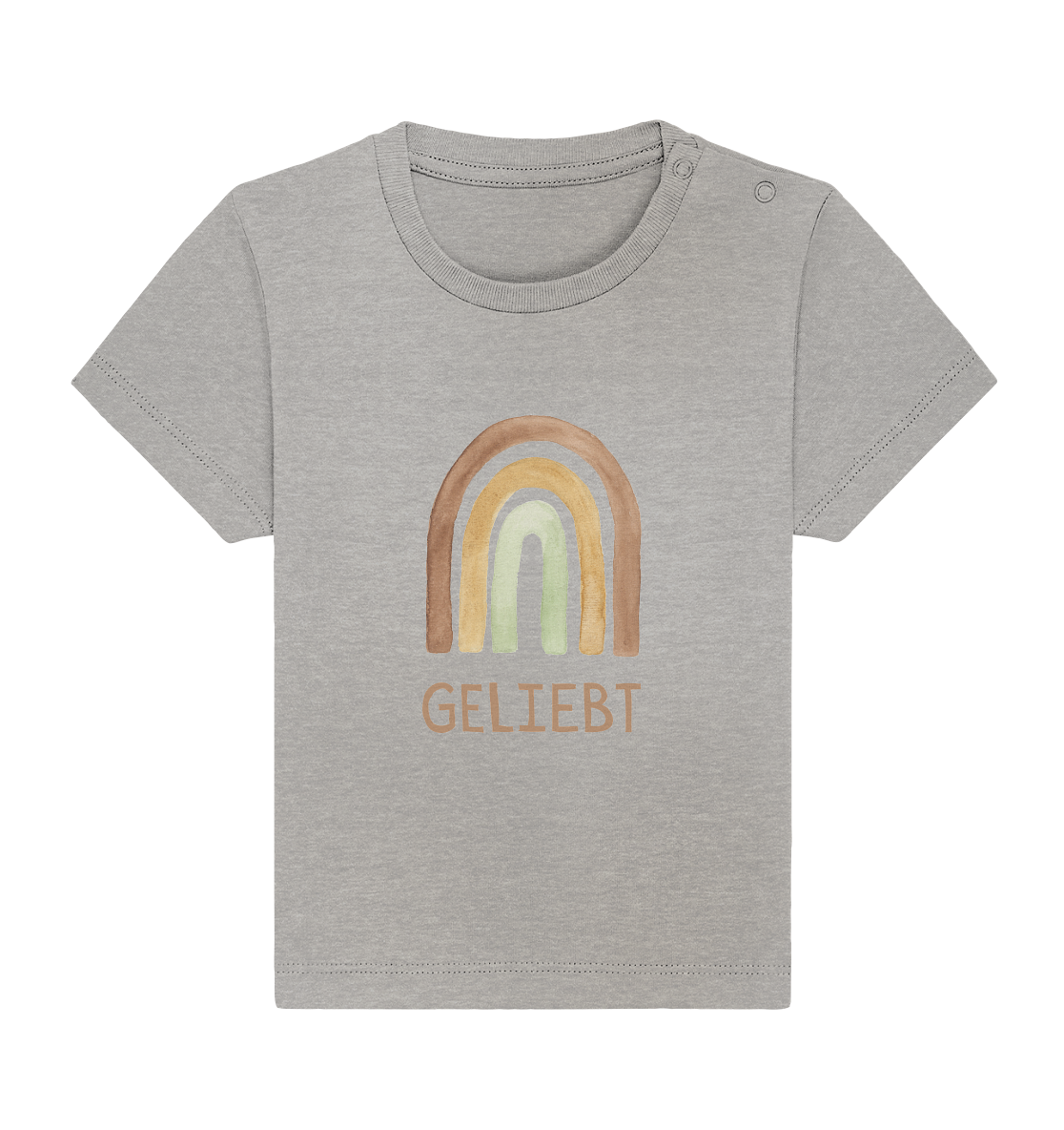 Geliebt Regenbogen grün - Baby Organic Shirt - wertvoll und geliebt 