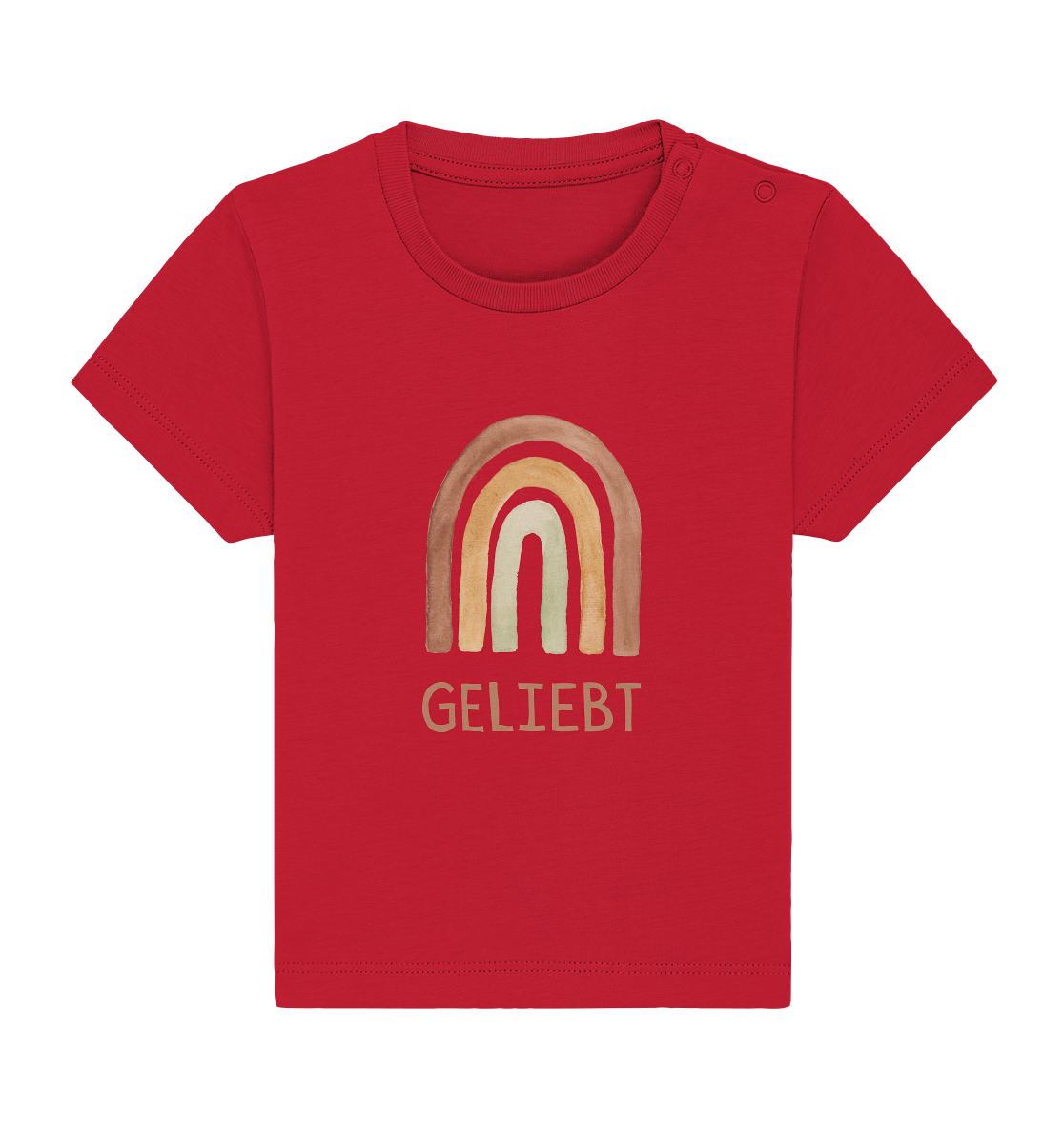 Geliebt Regenbogen grün - Baby Organic Shirt - wertvoll und geliebt 