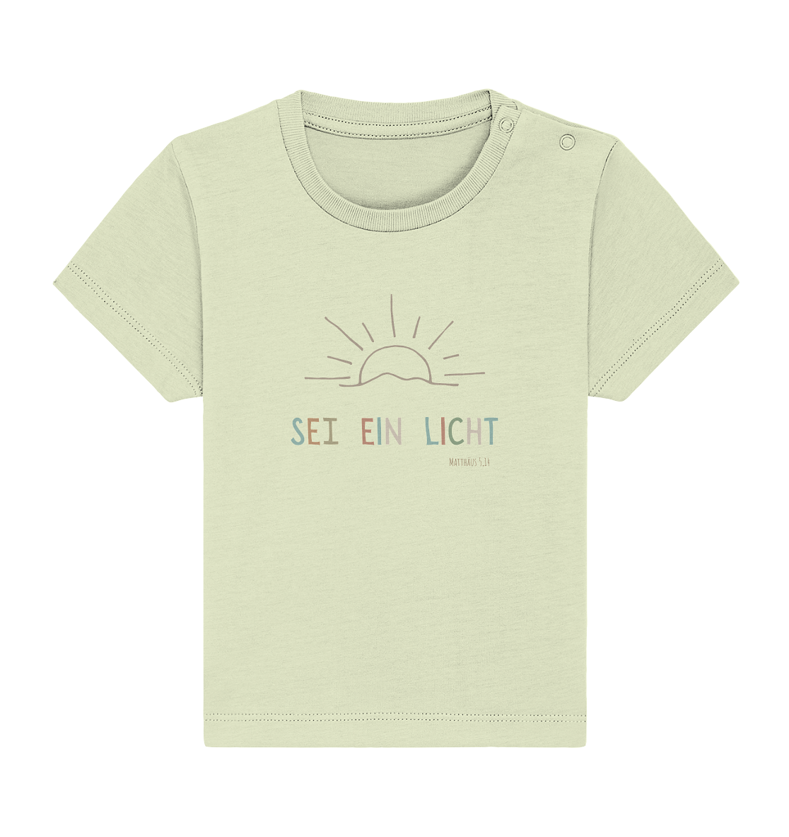 Sei ein Licht - Baby Organic Shirt - wertvoll und geliebt 