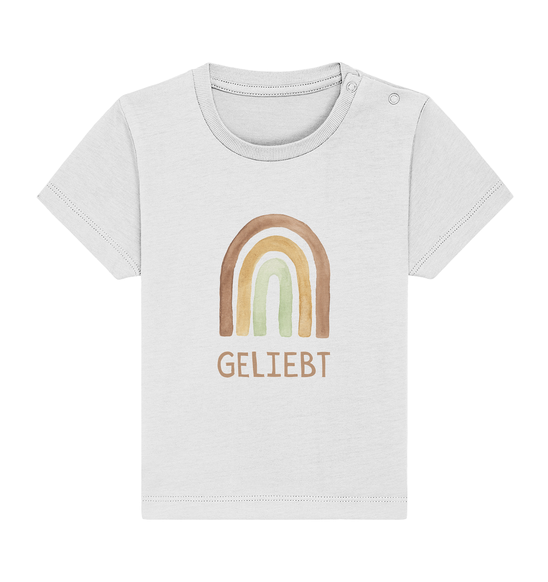 Geliebt Regenbogen grün - Baby Organic Shirt - wertvoll und geliebt 