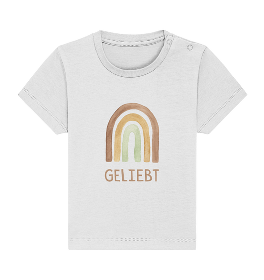 Geliebt Regenbogen grün - Baby Organic Shirt - wertvoll und geliebt 