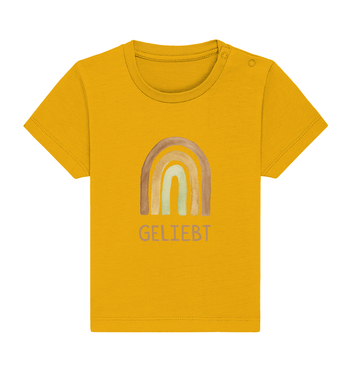Geliebt Regenbogen grün - Baby Organic Shirt - wertvoll und geliebt 