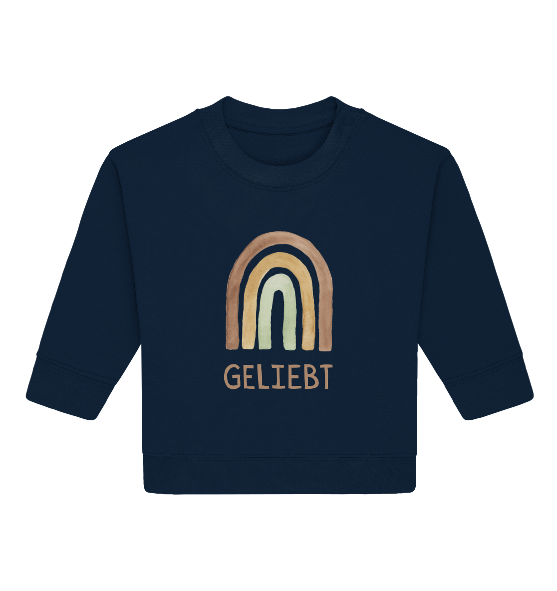 Geliebt Regenbogen grün - Baby Organic Sweatshirt - wertvoll und geliebt 