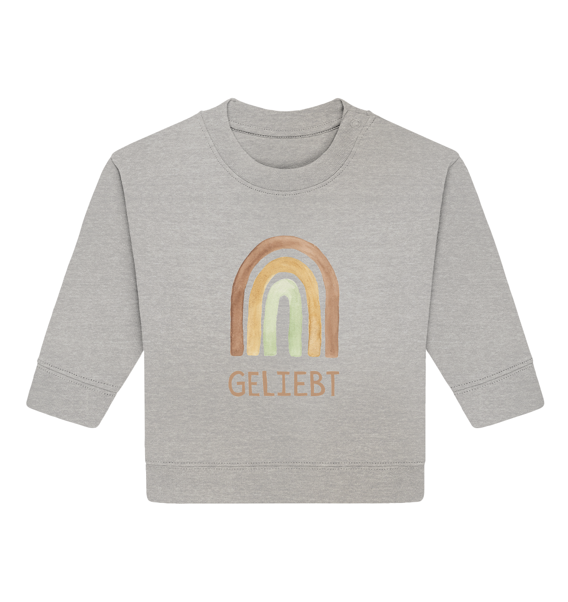 Geliebt Regenbogen grün - Baby Organic Sweatshirt - wertvoll und geliebt 