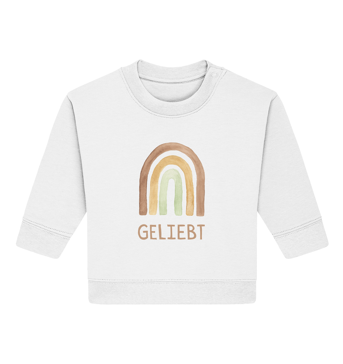 Geliebt Regenbogen grün - Baby Organic Sweatshirt - wertvoll und geliebt 