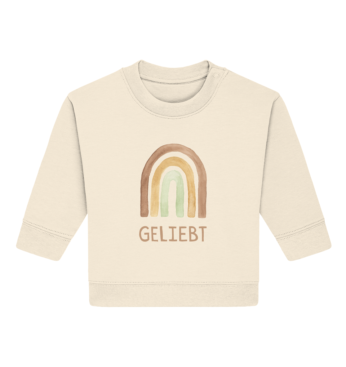 Geliebt Regenbogen grün - Baby Organic Sweatshirt - wertvoll und geliebt 