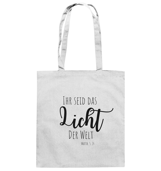 Ihr seid das Licht der Welt - Baumwolltasche - wertvoll und geliebt 