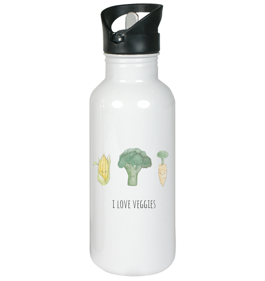 I love veggies - Edelstahl-Trinkflasche - wertvoll und geliebt 