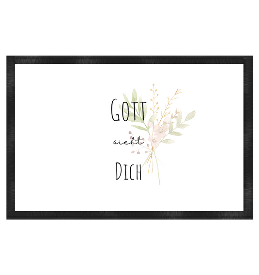 Gott sieht dich - Fußmatte 60x40cm - wertvoll und geliebt 