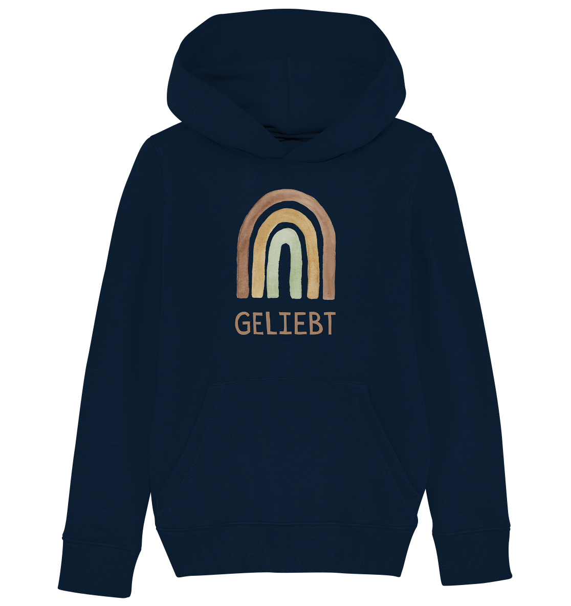 Geliebt Regenbogen grün - Kids Organic Hoodie - wertvoll und geliebt 