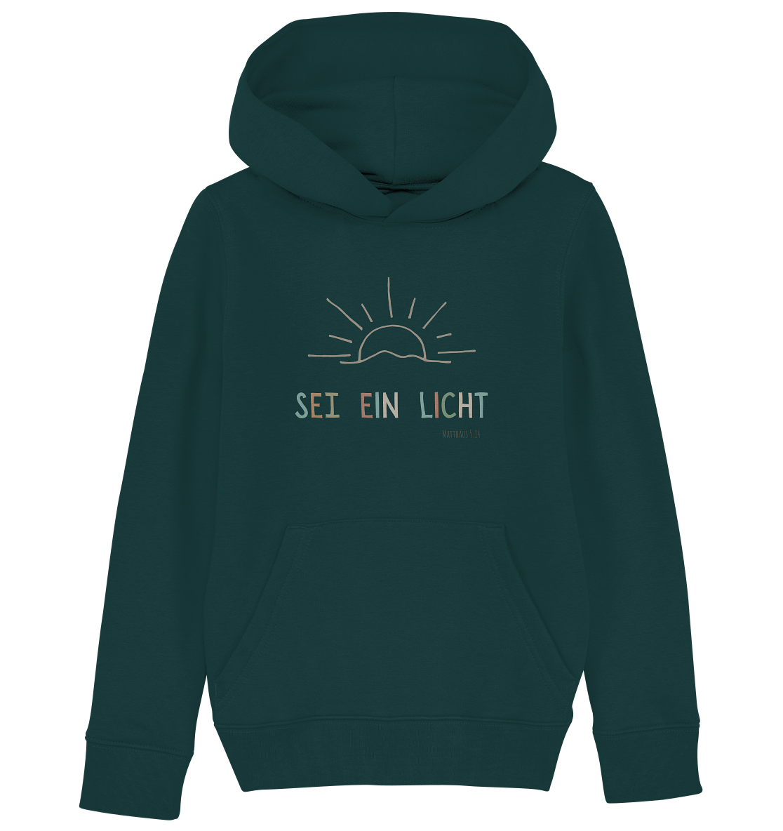 Sei ein Licht - Kids Organic Hoodie - wertvoll und geliebt 