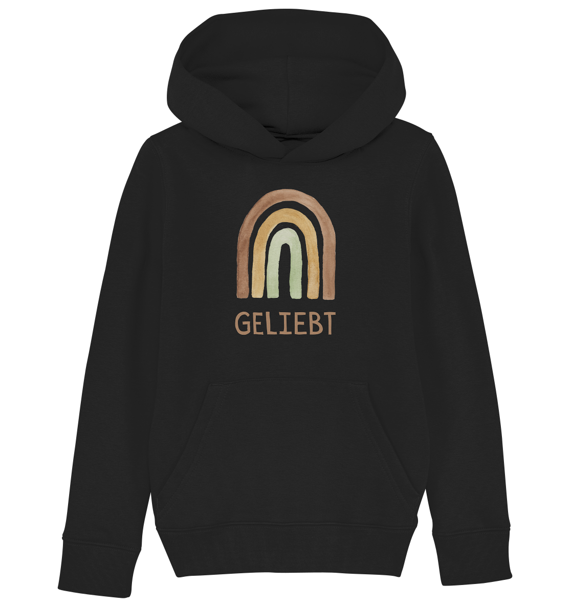 Geliebt Regenbogen grün - Kids Organic Hoodie - wertvoll und geliebt 