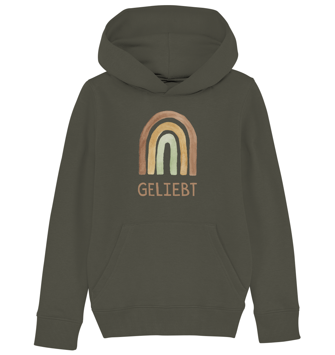 Geliebt Regenbogen grün - Kids Organic Hoodie - wertvoll und geliebt 