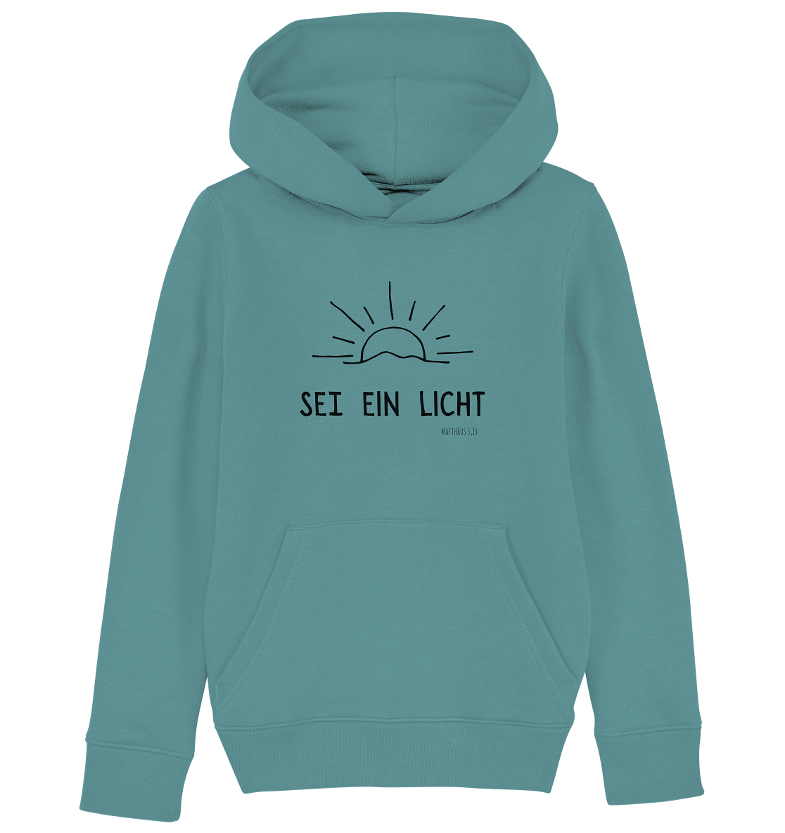 Sei ein Licht - Kids Organic Hoodie - wertvoll und geliebt 