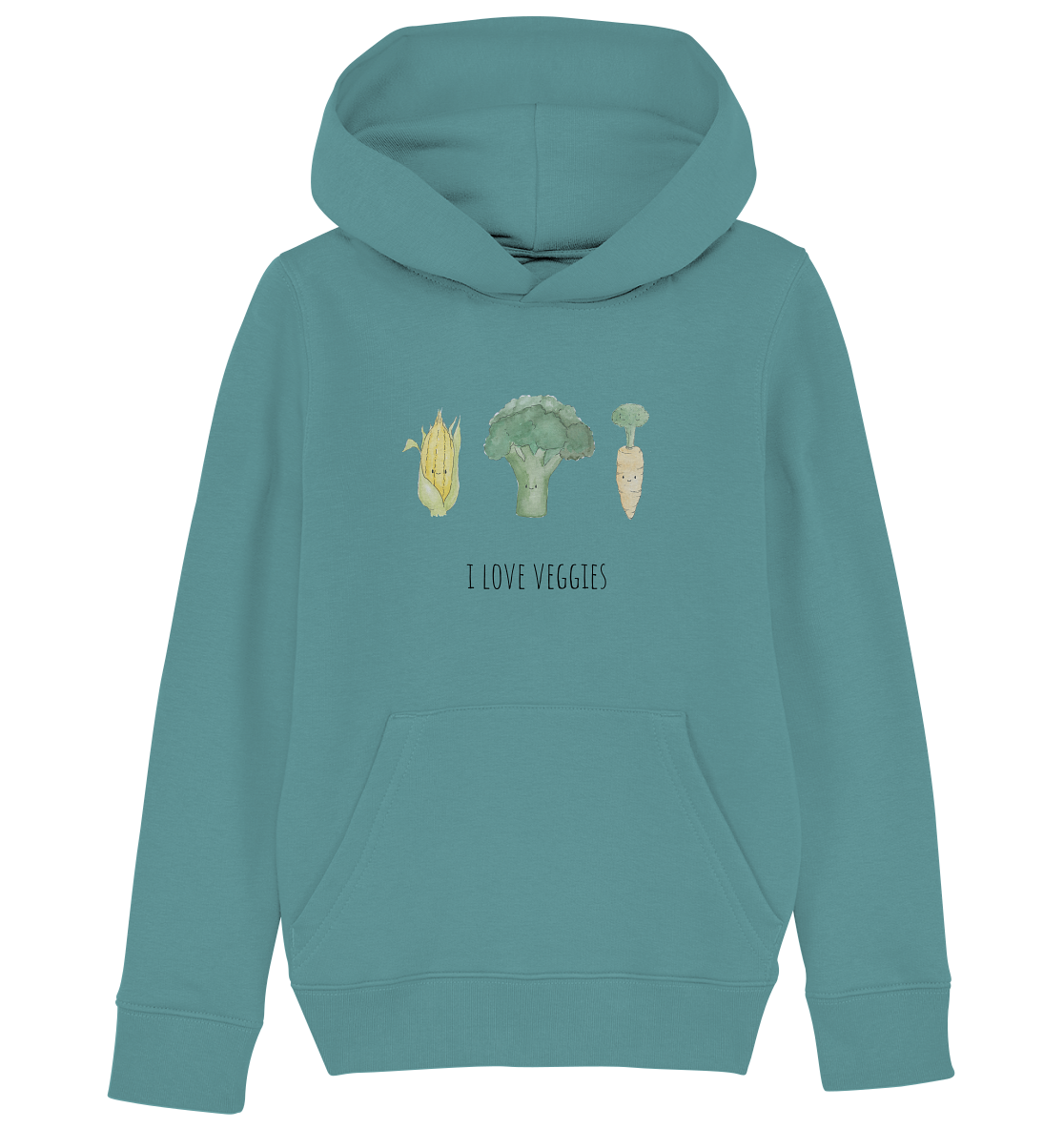 I love veggies - Kids Organic Hoodie - wertvoll und geliebt 