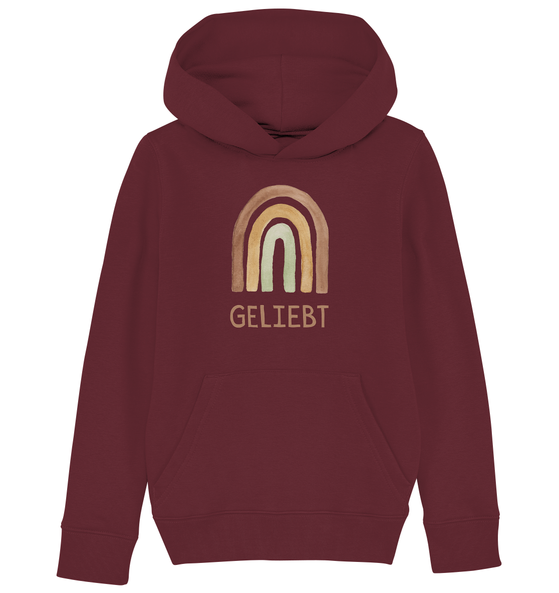 Geliebt Regenbogen grün - Kids Organic Hoodie - wertvoll und geliebt 