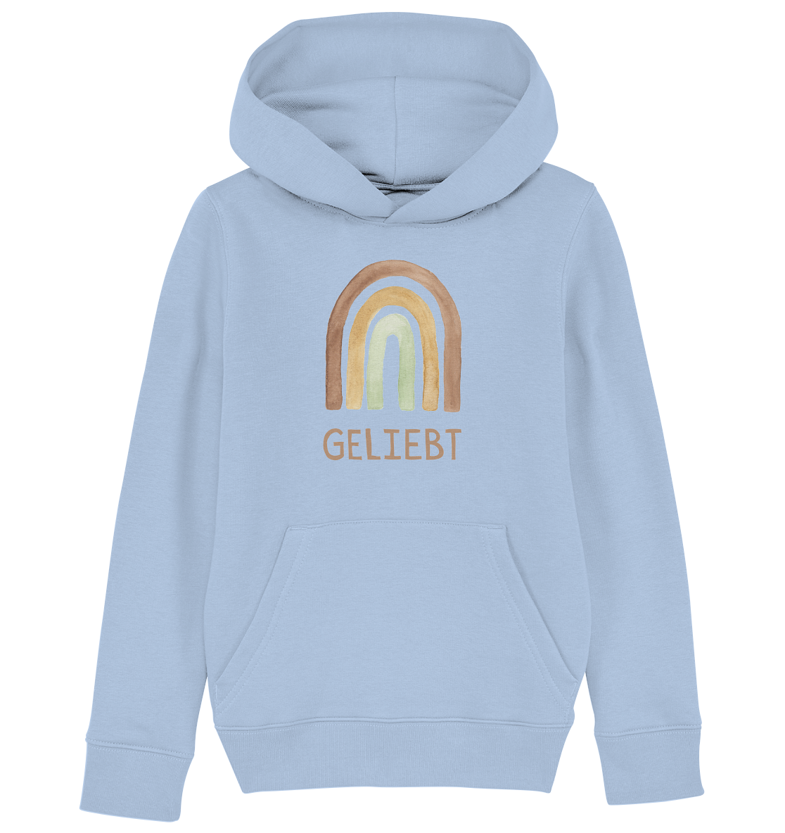 Geliebt Regenbogen grün - Kids Organic Hoodie - wertvoll und geliebt 