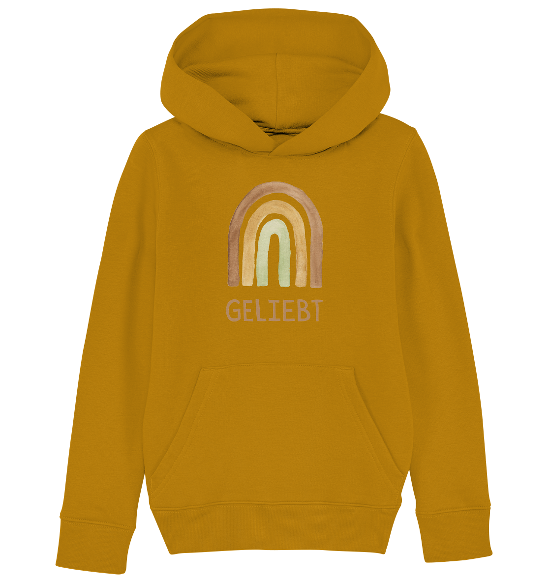 Geliebt Regenbogen grün - Kids Organic Hoodie - wertvoll und geliebt 