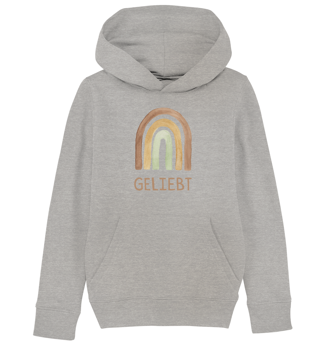 Geliebt Regenbogen grün - Kids Organic Hoodie - wertvoll und geliebt 