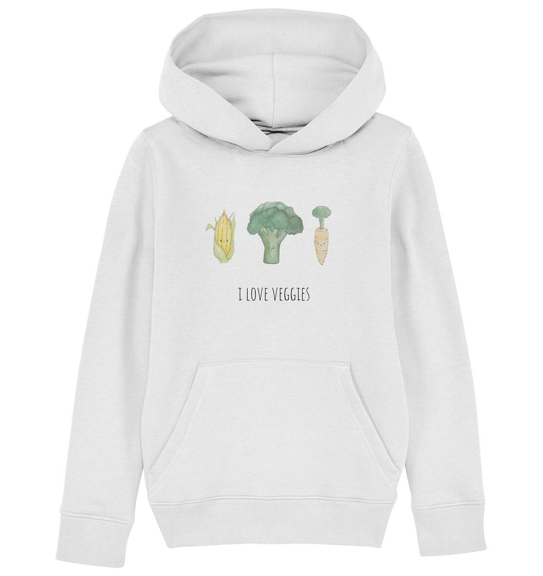 I love veggies - Kids Organic Hoodie - wertvoll und geliebt 