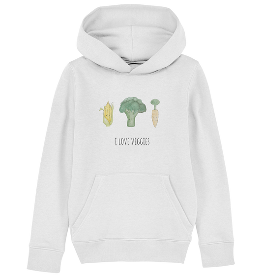 I love veggies - Kids Organic Hoodie - wertvoll und geliebt 