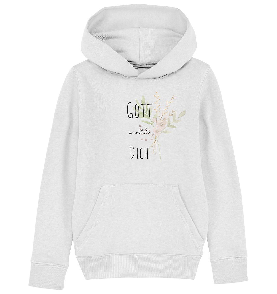 Gott sieht Dich - Kids Organic Hoodie - wertvoll und geliebt 