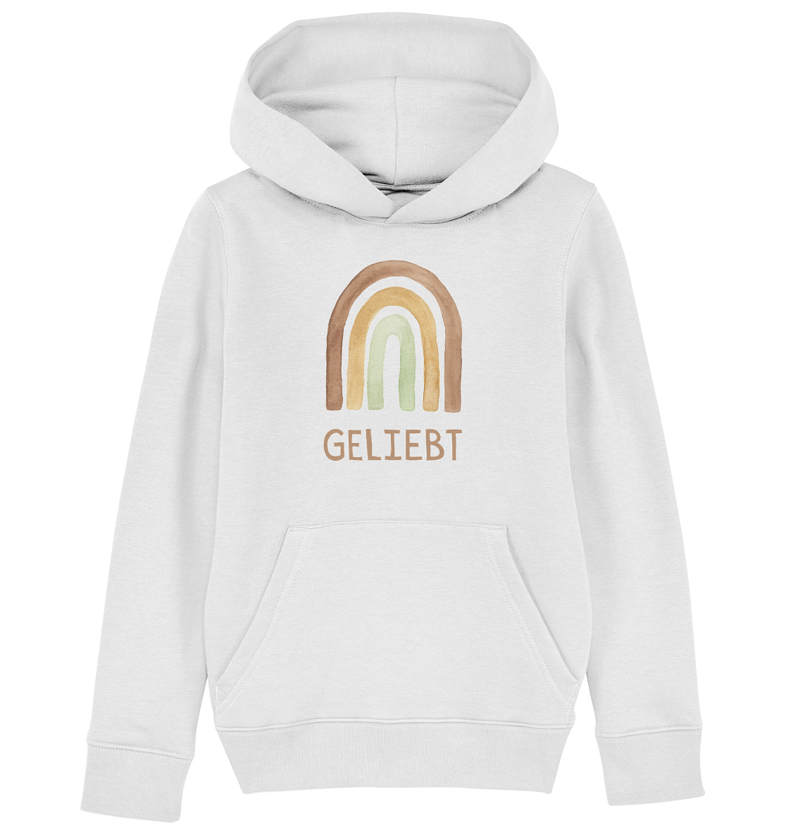 Geliebt Regenbogen grün - Kids Organic Hoodie - wertvoll und geliebt 