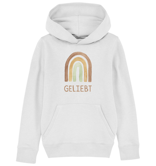 Geliebt Regenbogen grün - Kids Organic Hoodie - wertvoll und geliebt 