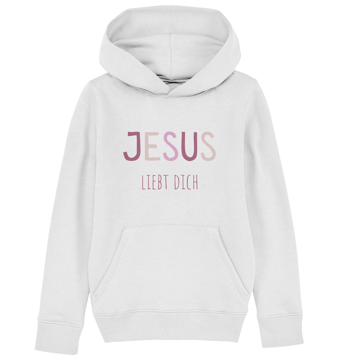 Jesus liebt dich Mädchen - Kids Organic Hoodie - wertvoll und geliebt 