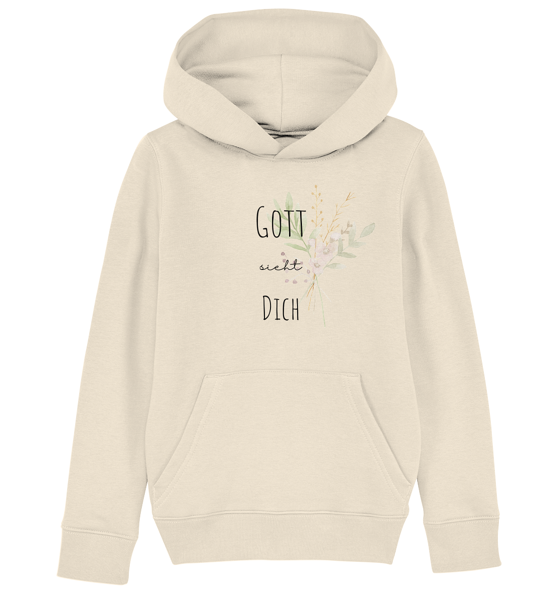 Gott sieht Dich - Kids Organic Hoodie - wertvoll und geliebt 