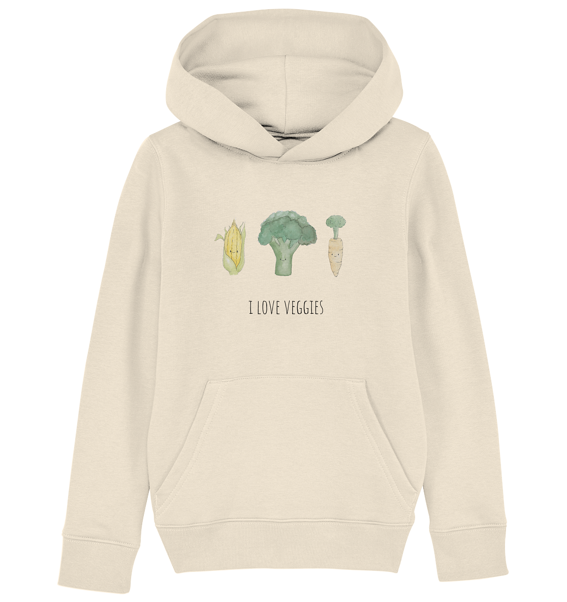 I love veggies - Kids Organic Hoodie - wertvoll und geliebt 