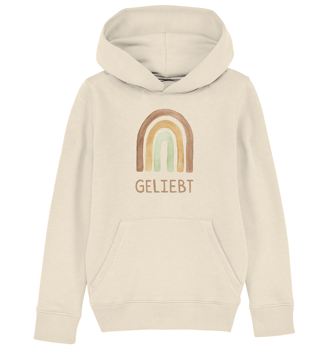 Geliebt Regenbogen grün - Kids Organic Hoodie - wertvoll und geliebt 