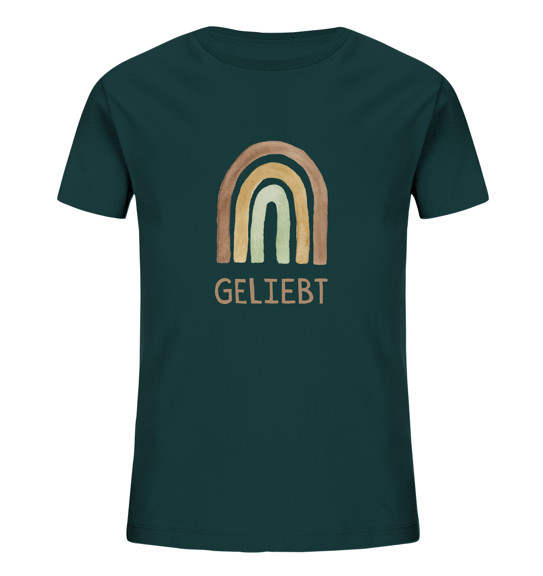 Geliebt Regenbogen grün - Kids Organic Shirt - wertvoll und geliebt 