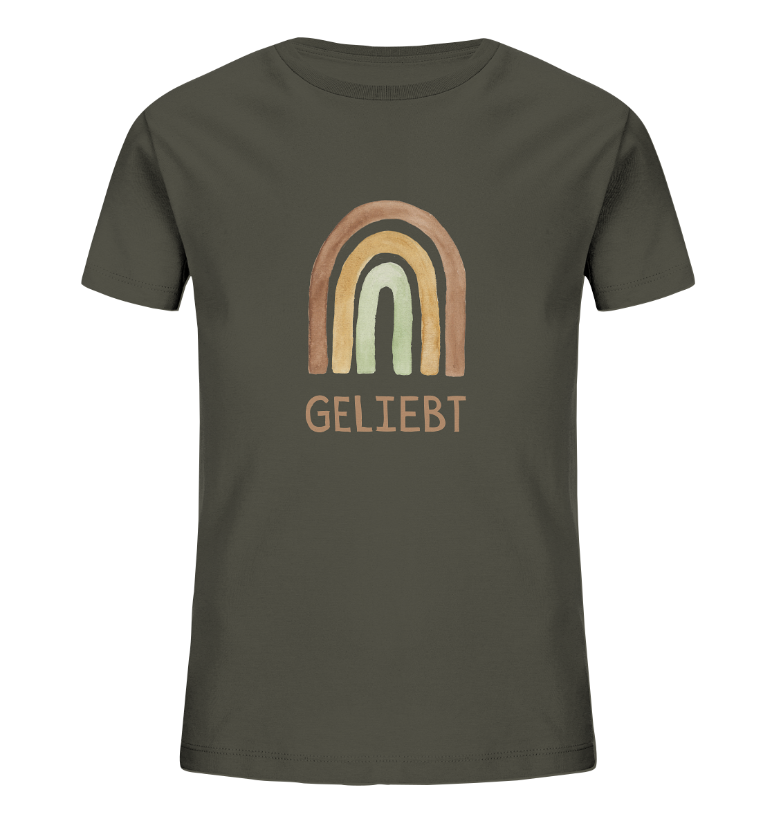 Geliebt Regenbogen grün - Kids Organic Shirt - wertvoll und geliebt 