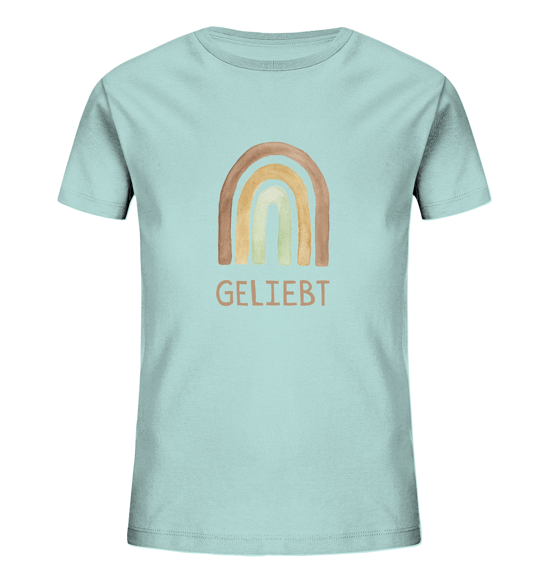 Geliebt Regenbogen grün - Kids Organic Shirt - wertvoll und geliebt 