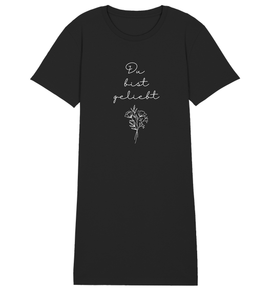 Du bist geliebt - Ladies Organic Shirt Dress - wertvoll und geliebt 