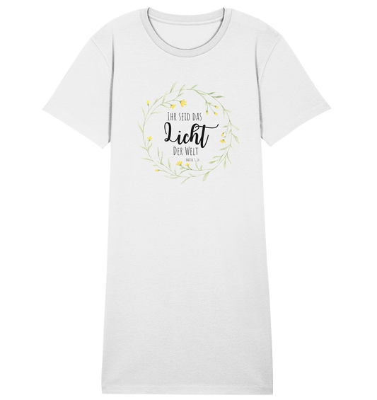Licht der Welt - Ladies Organic Shirt Dress - wertvoll und geliebt 