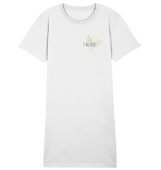 I believe - Ladies Organic Shirt Dress - wertvoll und geliebt 