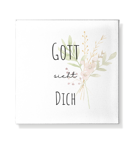 Gott sieht Dich - Leinwand 20x20cm - wertvoll und geliebt 