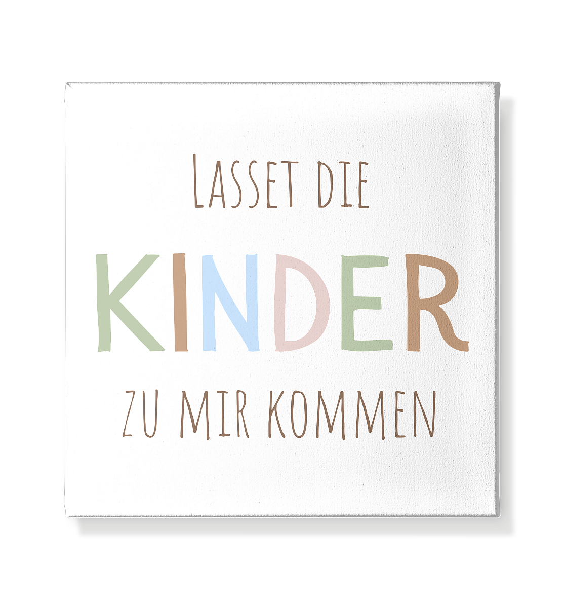 Lasset die Kinder zu mir kommen - Leinwand 20x20cm - wertvoll und geliebt 