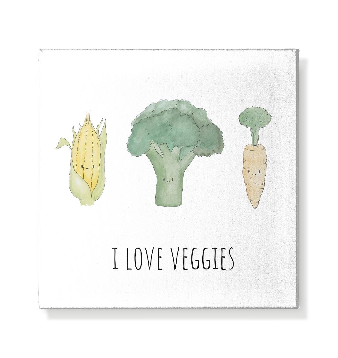 I love veggies - Leinwand 20x20cm - wertvoll und geliebt 