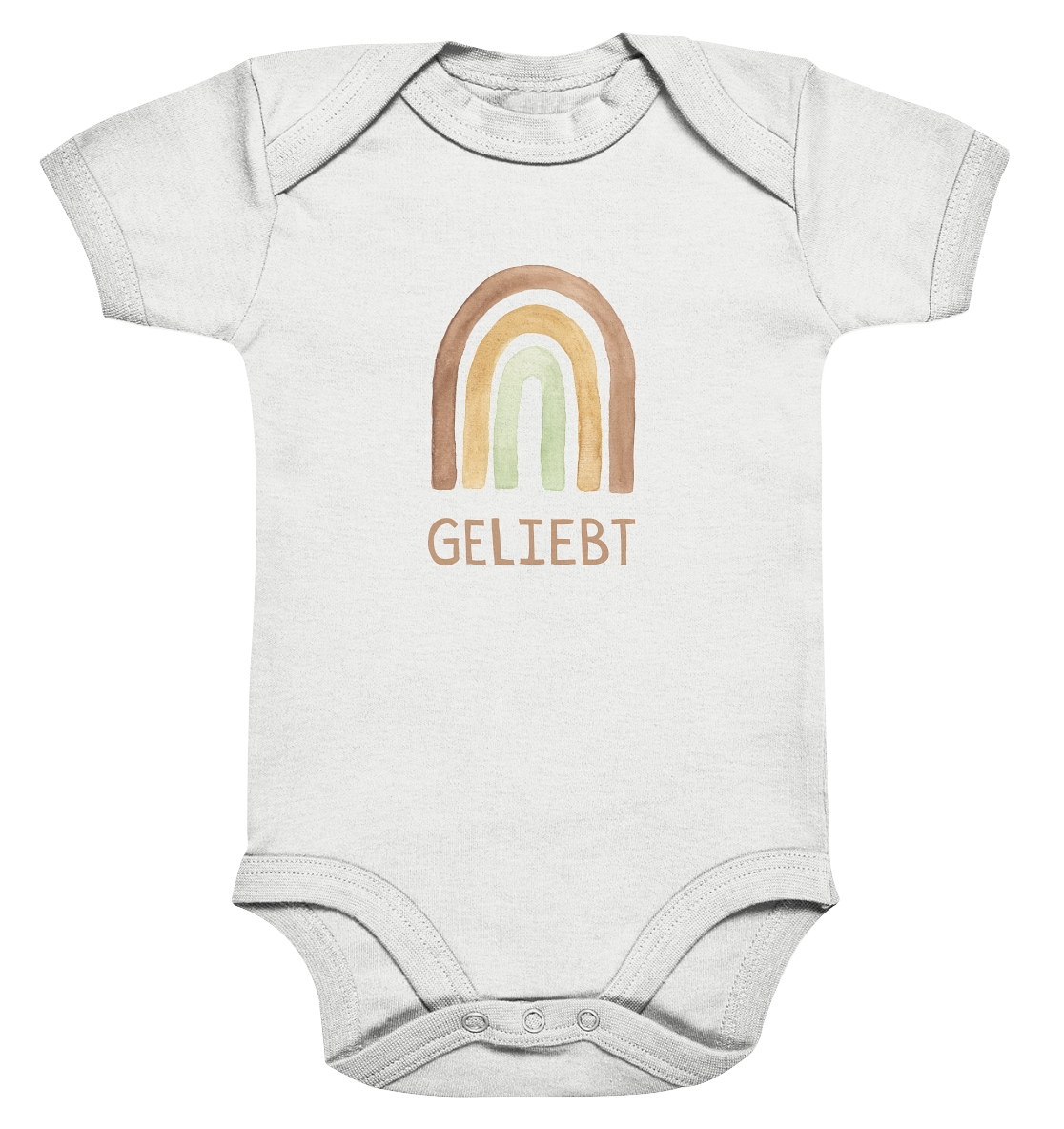 Geliebt Regenbogen grün - Organic Baby Bodysuit - wertvoll und geliebt 