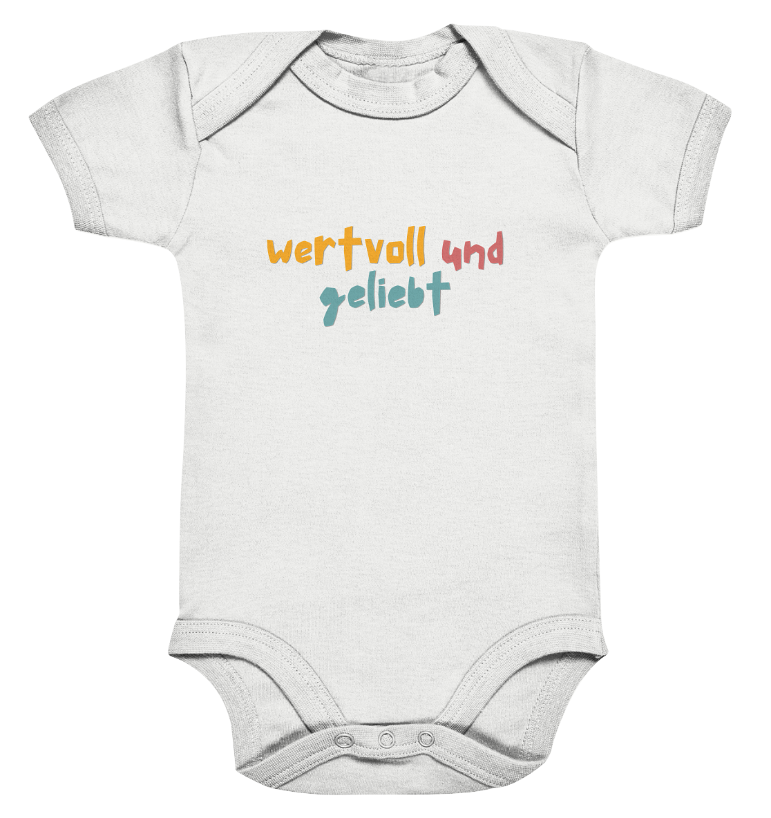 wertvoll und geliebt - Organic Baby Bodysuit - wertvoll und geliebt 
